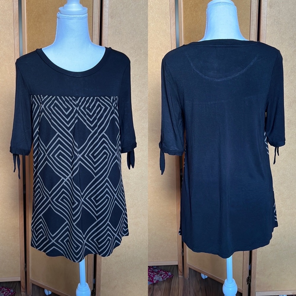 Soft Cotton Rayon Spandex Stretch Tunic Women’s Small Geometric Print